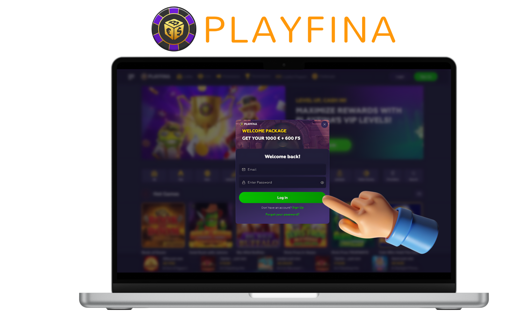 Log in to your account - Playfina Canada