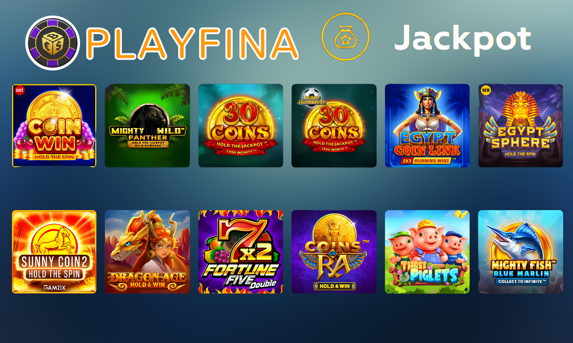 Playfina bietet Jackpot-Spiele für verschiedene Geschmäcker und Jackpot-Beträge