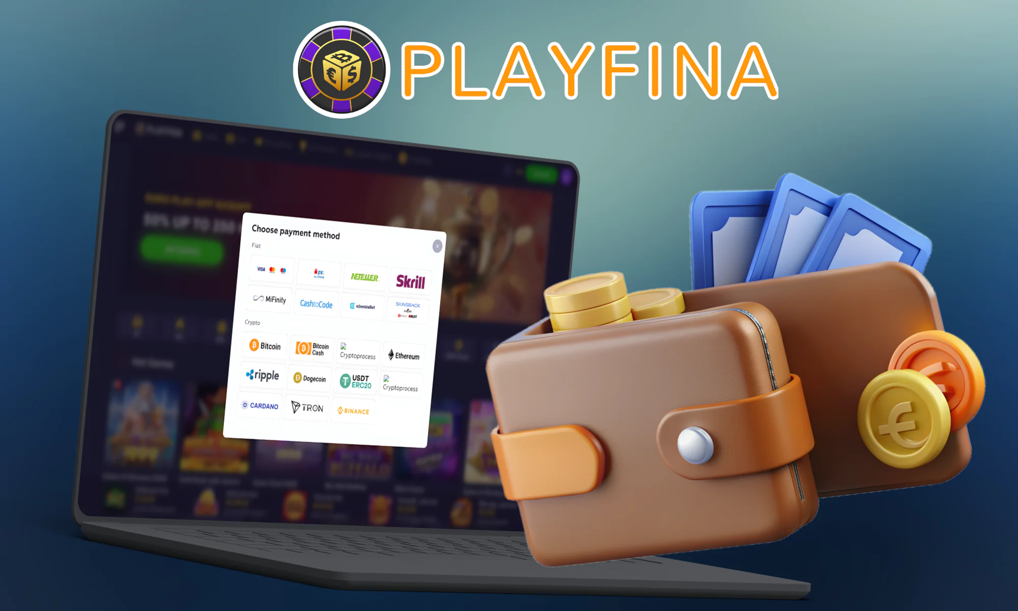Instructions on how to deposit and start playing at Playfina