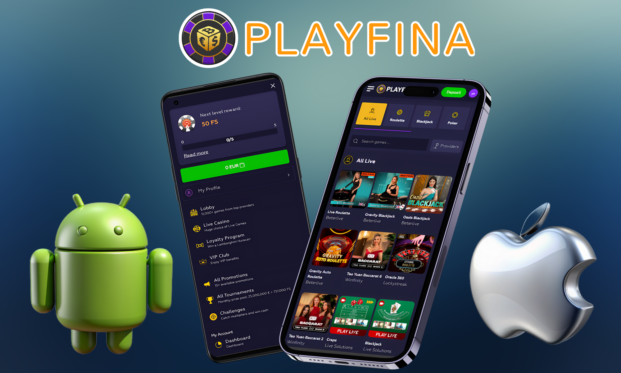 Playfina har en gratis mobilversion af sin hjemmeside