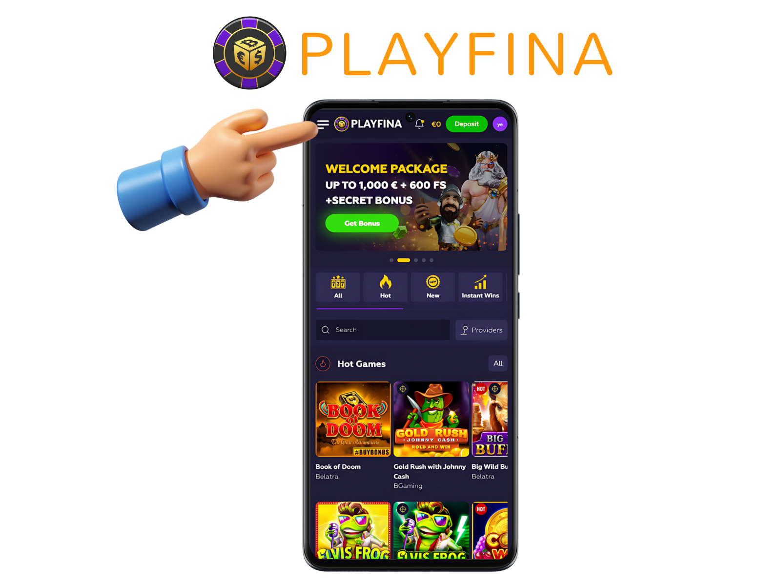 Playfina in New Zealand Apk download on Android step 2