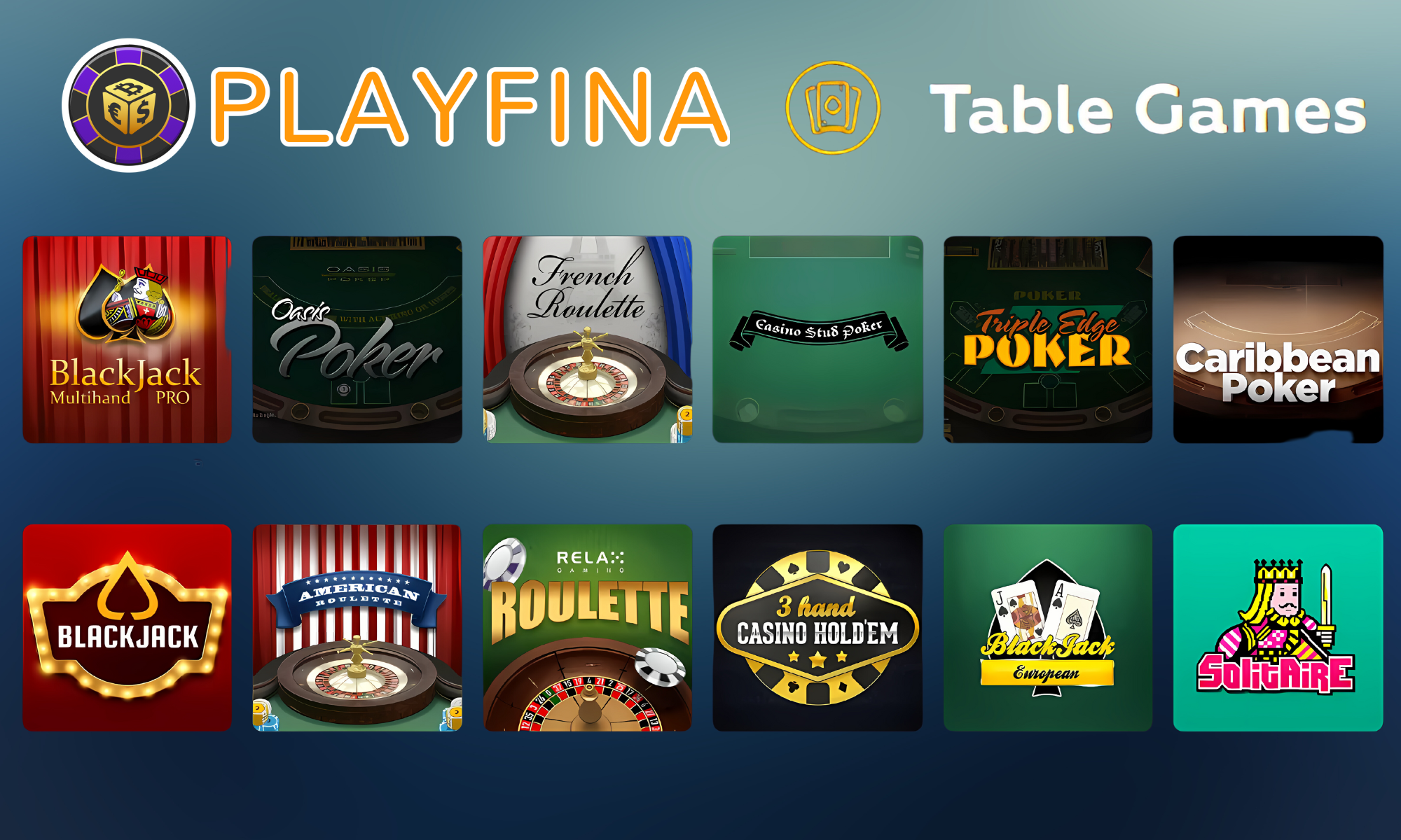 The most popular Table games at Playfina Australia