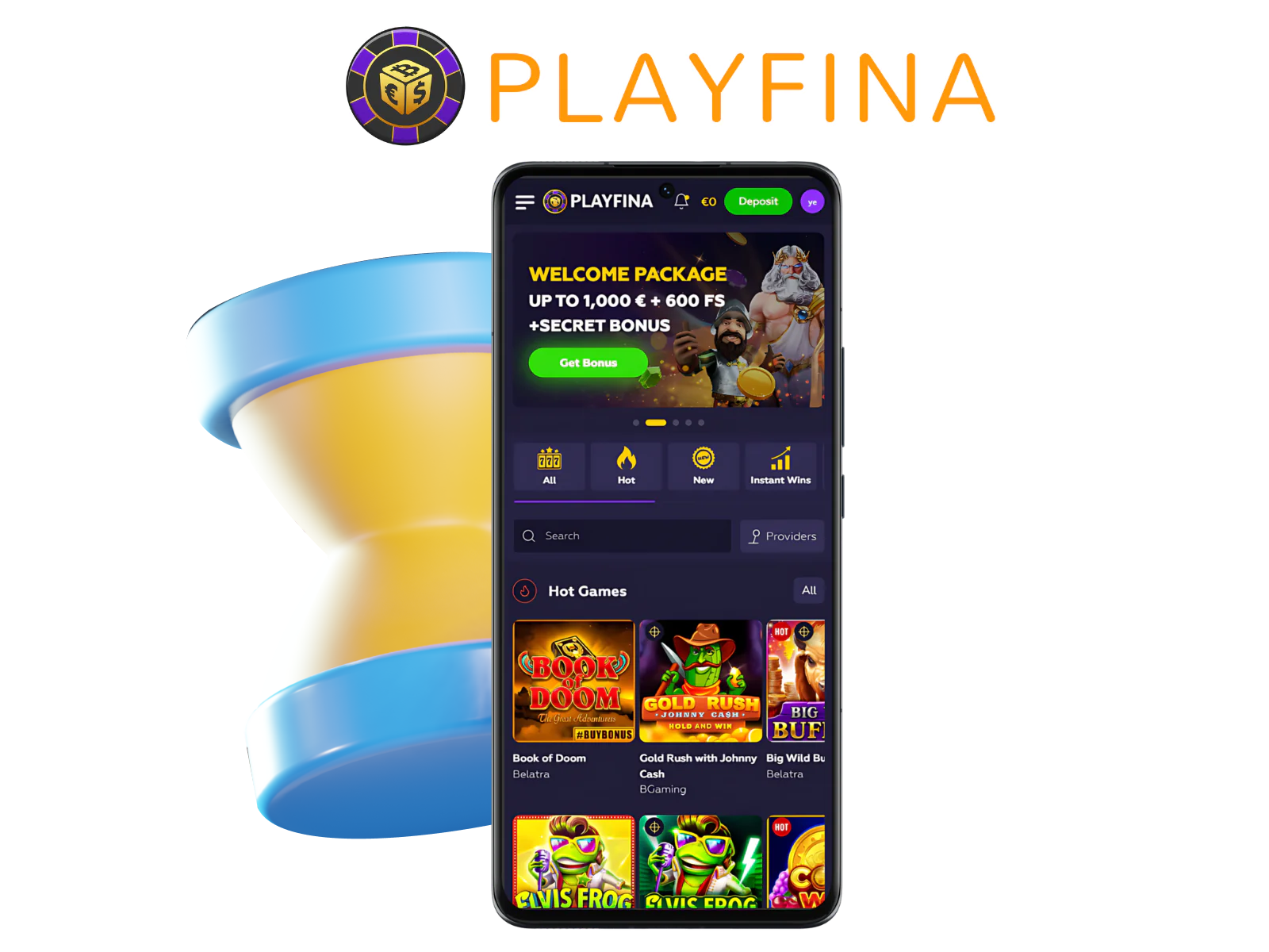 Wait for the download to finish - Playfina app in Canada